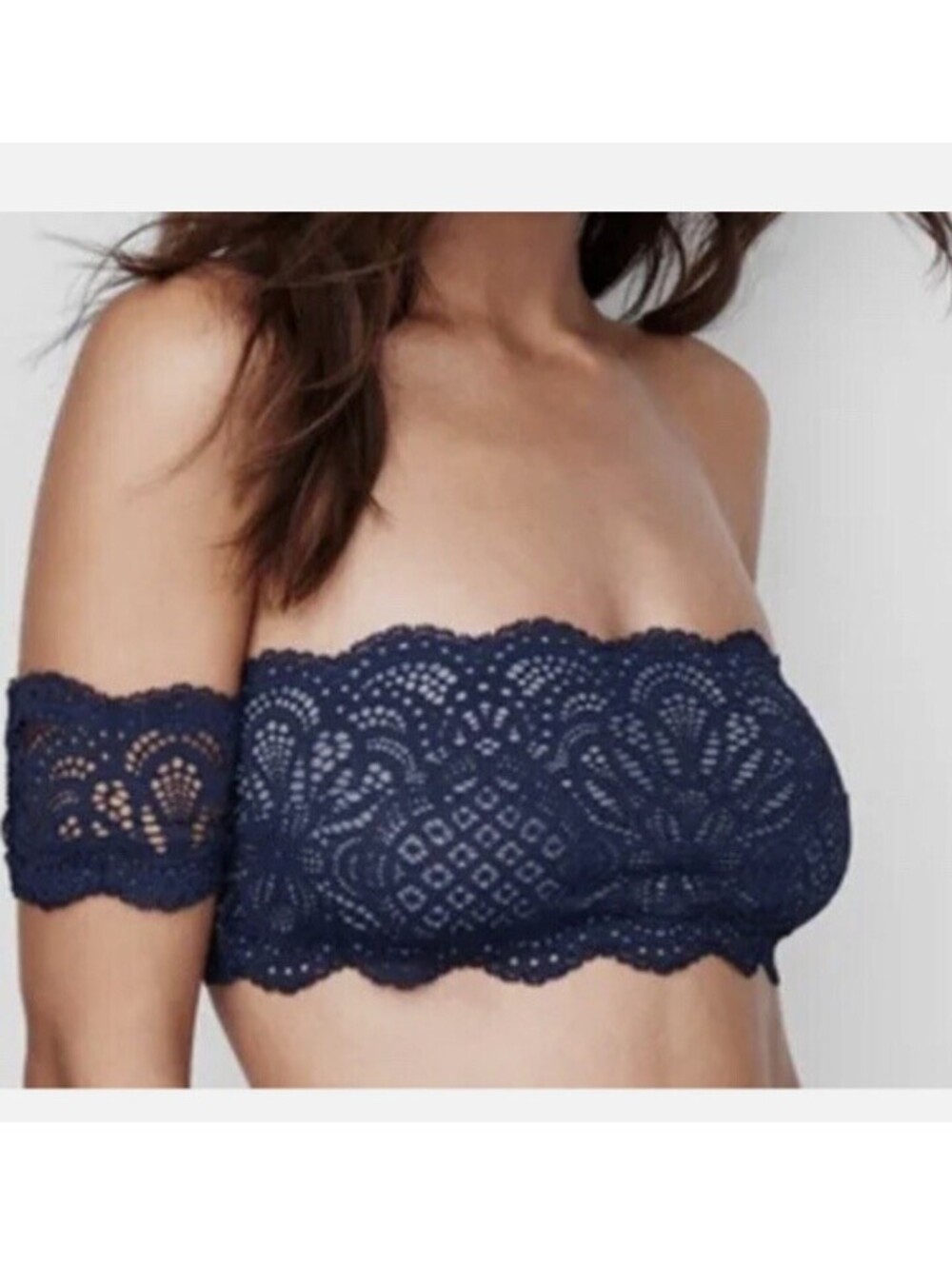 NWT Victoria's Secret Dream Angels Black Lace Off Shoulder Bralette Bra Small